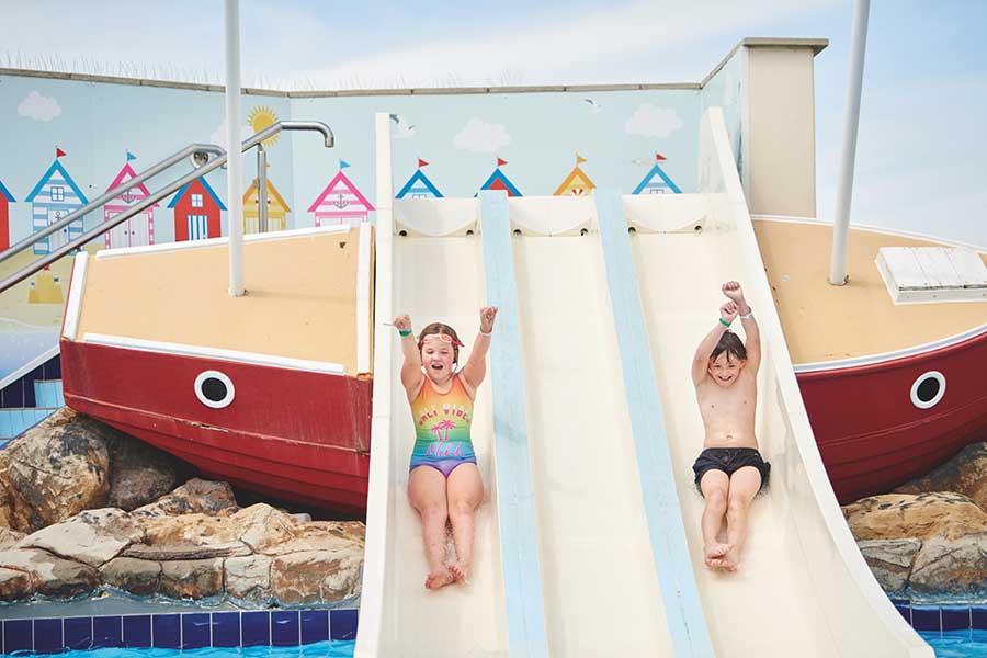 Swimming pool side at Presthaven Sands Holiday Park