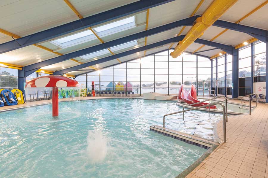 View of the indoor swimming pool at Quay West Holiday Park
